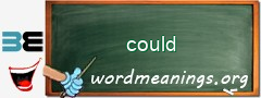 WordMeaning blackboard for could